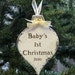 BABYS 1ST CHRISTMAS Ornament 2012, Custom Ornament, Personalized Ornament, Christmas Keepsake 3 1/4 x 5
