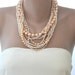 Peach Orange Chunky Brides Czech Glass Pearls Necklace