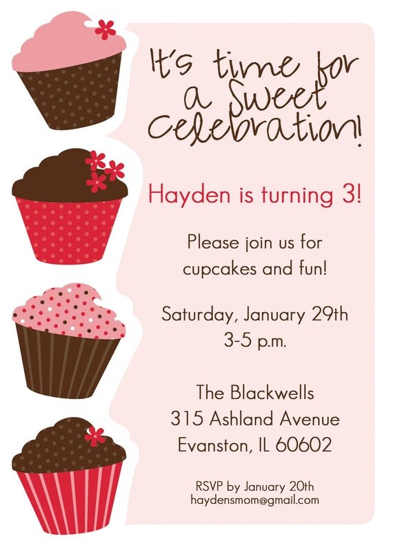 Little Cupcakes Invitation Cupcakes Printable Invitation