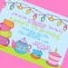 Mad Hatter Tea Party Invitations, 12 5x7 Invitations and Envelopes, Custom Wording