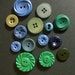 Vintage Button Lot Blues Greens Great Textures