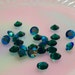 12 Pieces 39ss 9mm Preciosa Chaton Rhinestones Unfoiled Emerald AB Rhinestones With No Foil Chatons Without Foil