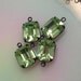 4 vintage swarovski chrysolite 12x10mm octagons in black brass 2 in 2 ring 12x10mm and 2 in 1 ring 12x10mm black and seafoam green