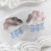 Clouds With Rain Drops Earrings Matte Silver