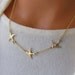 Golden Bird Trio Necklace Flying Swallows Three Birds In Flight Jewelry