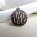 Dark Brown Patina Love Pendant Solid Brass
