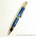 CARIBBEAN BLUE acrylic Pen with 24kt GOLD trim handmade in Retro Style (ball point)