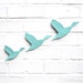 Wall art Ceramic Flying ducks Seafoam turquoise blue pottery Modern retro classic design Home decor Bathroom art kitchen living room