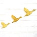 Three Flying Ducks Metallic Gold Finish Stoneware Ceramic Wall Art Set Modern Faux Taxidermy Home Decor Living Room Bathroom Kitchen Artwork