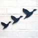 Midnight flock ceramic wall art set of three sizes A B and C