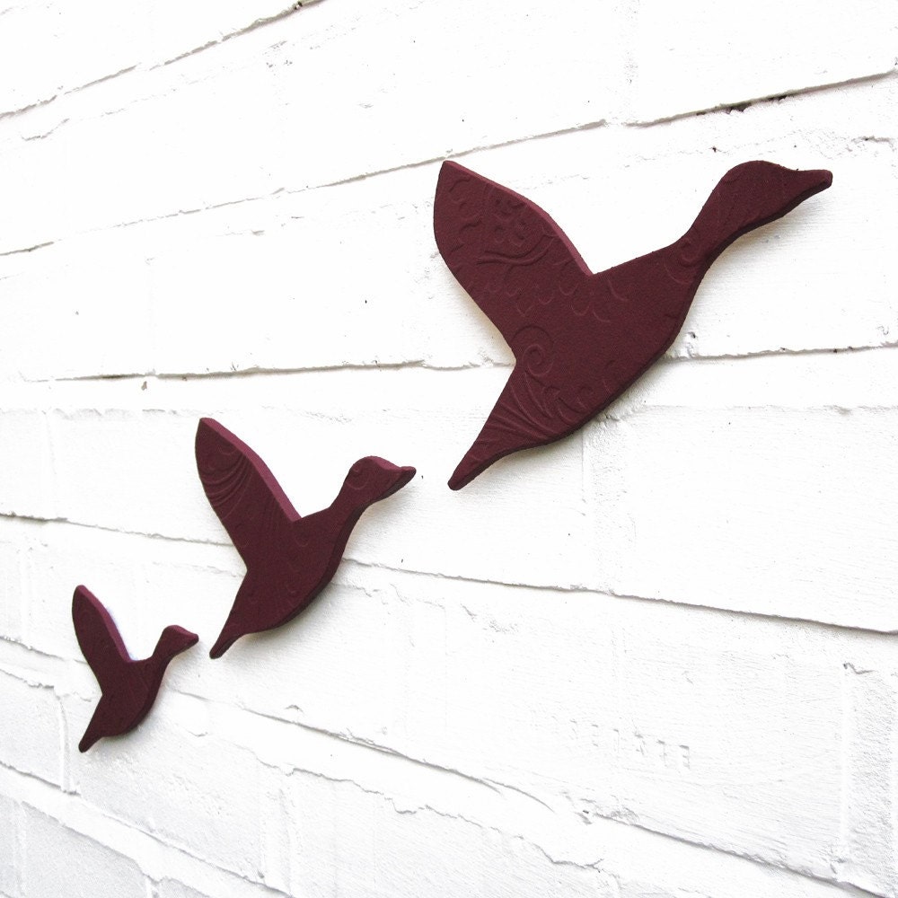 Wall Art Flying Ducks Ceramic Wall Art Set of Three Soft egg