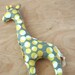 giraffe stuffed toy. grey\/mustard martini