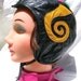 Triskellion Spiral Cloche Hat in Black Leather