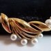 Napier Pearl & Gold Necklace, Gold Scallop Design Pearl Necklace, Vintage Necklace, Wedding