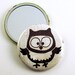 Handmade Pocket Mirror Purse Cosmetic Makeup Mirror in Owl Pals Olivia