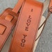 LMN Custom - Personalized Leather Adjustable - Acoustic or Electric Guitar Strap - short text
