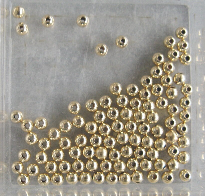 Gold Fill 3mm Round Beads Seamless Look 50 pc Heavy Finish
