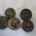 Lot of 5 ANTIQUE Small Metal Floral BUTTONS