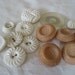 Lot Sets of VINTAGE White and Peach Plastic BUTTONS