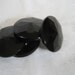 Set of 5 VINTAGE Large Faceted Black BUTTONS