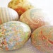 Easter Eggs Old World Creme Pastel Easter Eggs Peach Easter Eggs paisley decoupage sherbet aqua cream floral