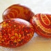 Red Easter Eggs, Old World Eggs, Dragon Fire Eggs, decoupage eggs, rust red orange paisley scroll floral