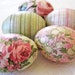 Easter Eggs Old World Pink Rose decoupage mint green cream floral romantic