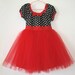 Princess TUTU DRESS in retro black and white polka dot with RED tulle skirt for baby toddler or little girl CAN CUSTOMIZE .... fun birthday party dress portrait flower girl or special occasion tutu dresses party dress from Lover Dovers Clothing