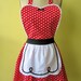 apron retro apron in LUCY style womens full apon in Red POLKA Dot Apron sexy hostess gift vintage 50s inspired full apron