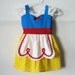 SNOW WHITE costume dress for toddlers baby and girls fun for special occasion or tea party handmade costume