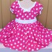 MINNIE MOUSE dress Party Dress in Hot pink Polka Dots super twirly peasant dress costume Birthday party