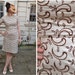 Vintage 60s Wiggle Dress in Brown and Cream Gingham Embroidered Paisley - sz S/M