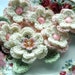 Crochet Flowers Applique - Pink and Cream