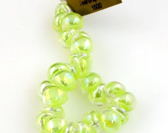 10 Handmade Teardrop Lampwork Glass 13 mm Boro Beads, Luster series Stardust (22258).