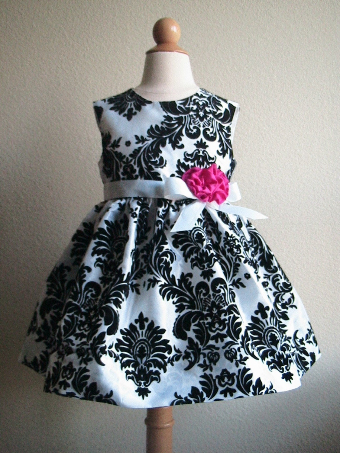 black dress with small white flowers