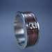 Sterling Silver Channel Ring with Embossed Copper, Collar and Rivets