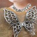 Great Filigree Angel Wings Silver Ox Plated Butterflies 334Sox x2