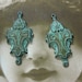 Verdigris Patina Ornate Brass Jewelry Connectors 38VER x2