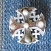 RESERVED for Ryturrismith - Vintage Mother of Pearl Carved Cross Brooch Pin