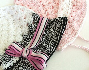Crochet Baby Hat Pattern - Fast Brimmed Granny Square Baby Hat CROCHET PATTERN Instant Download in Three Sizes
