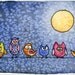 it's a line up OWLS original watercolor - Halloween SALE PRICE