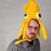 Small Plush Squid Hat\/Pillow - Yellow Tie-dye