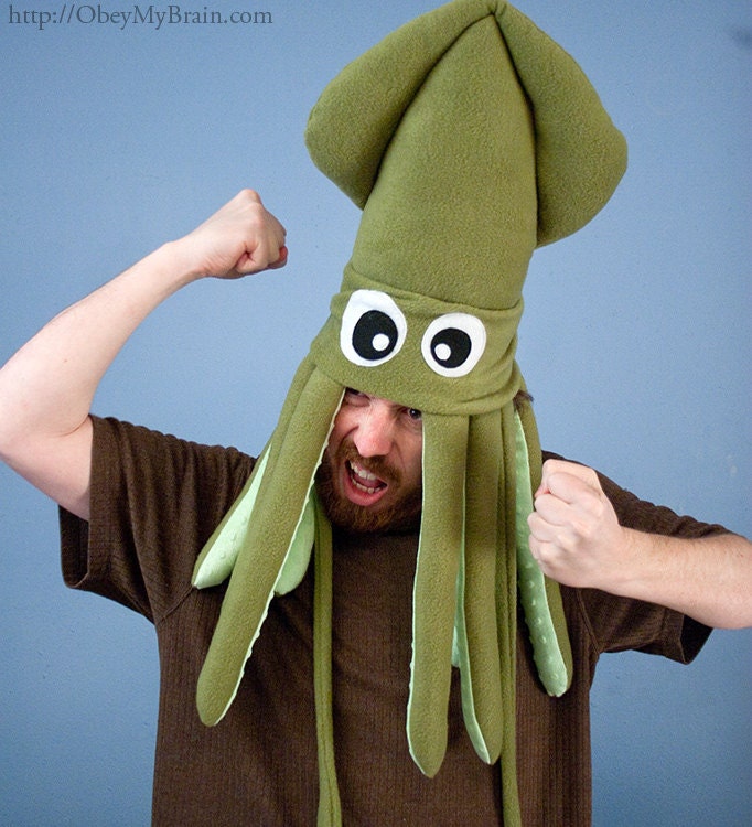 green squid plush