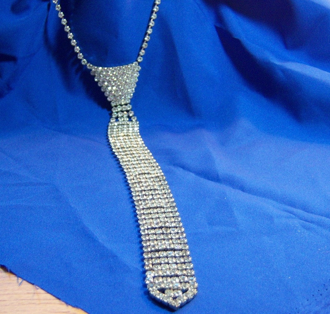 rhinestone necktie