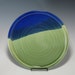Plate - Centerpiece - Dish - Cheese Plate - Serving - Kitchen - Housewares - Home Decor - Stoneware Pottery - Cobalt Blue - Emerald Green