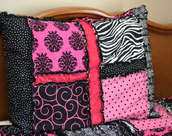 Pillow Sham Pattern - Rag Quilt Pillow Pattern - Pillow Girl Quilt Pattern - Kid Sewing Pattern - Rag Quilt Pillow Baby Pattern