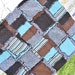 RAG QUILT, Throw Blanket, Cheetah, Blue, and Brown, 41x46, Ready to Ship