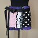Woman's APRON, Half, Pink Black and Purple, with long ties, Ready to Ship