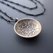 Cupped Kaleidoscope Necklace - Etched Sterling Silver Pendant