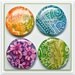 Cabochon Pendants Multi-Color Set of 4 Faux Dichroic Polymer Clay 27mm